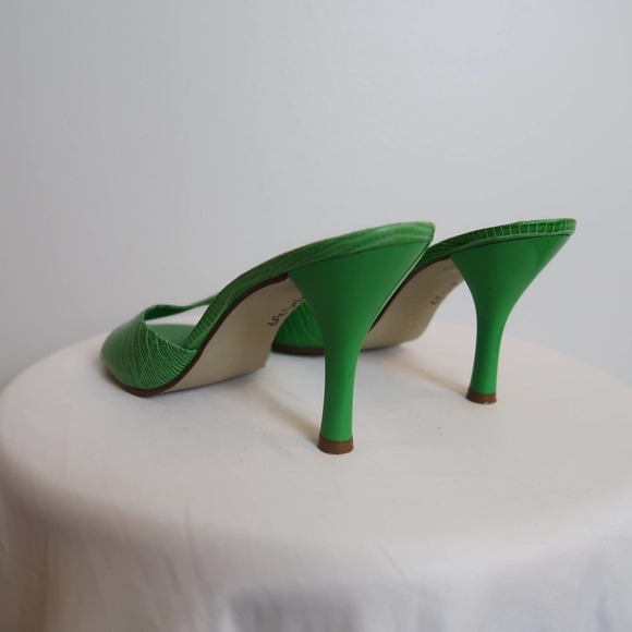 Vintage 90s green open toe mule sandal heels - Picture 4 of 7